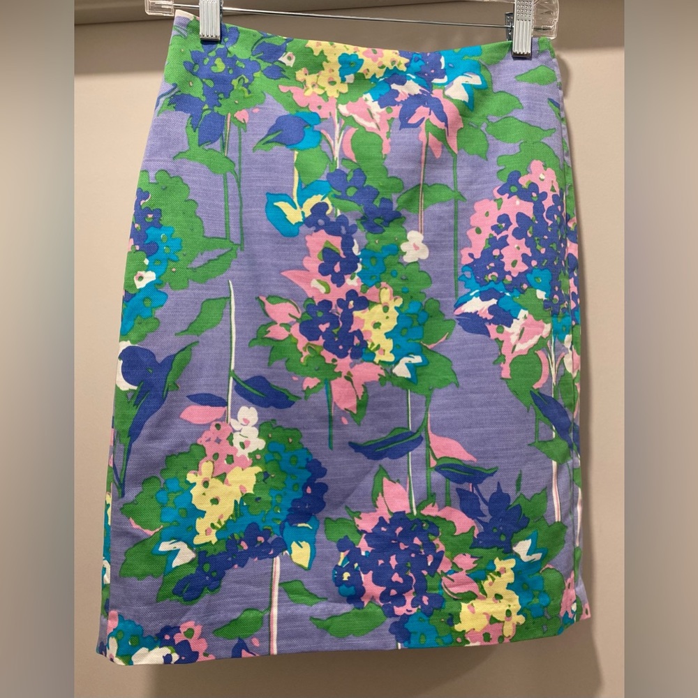 Tommy Hilfiger Purple Pastel Floral Print Fitted Mini Skirt - Size 2